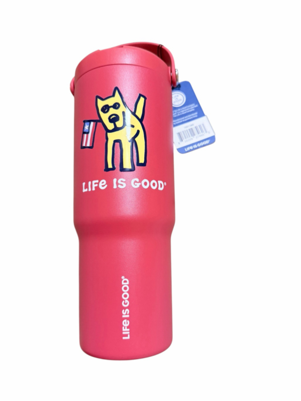 Life is Good Unisex Water Bottle One Size Red Yellow
